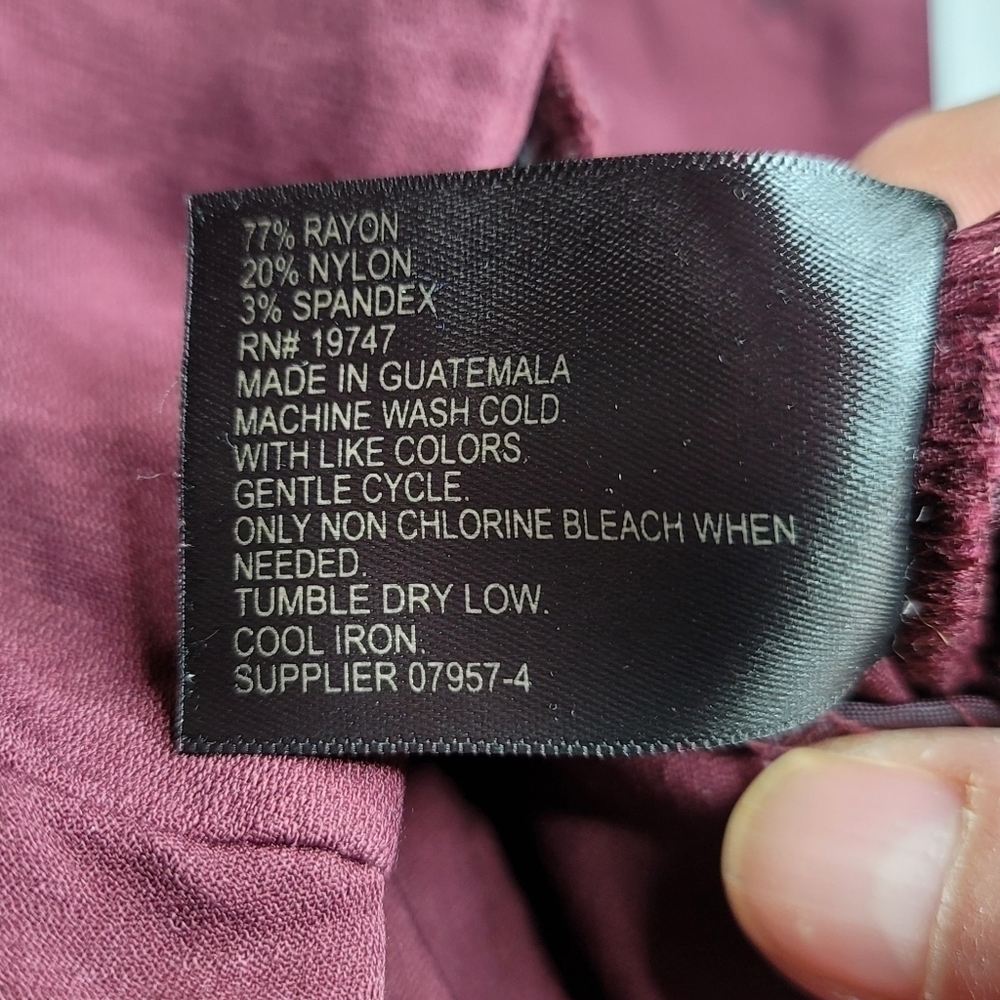 Worthington High Rise Skinny stretch Burgundy Dress Pants Women's Size 6 - Picture 8 of 13